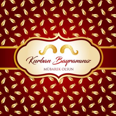 Kurban Bayramı, Kurban Bayramı-mübarek tebrik kartı vektör çizim İslam Festivali