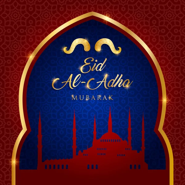 Kurban Bayramı-mübarek tebrik kartı vektör çizim İslam Festivali