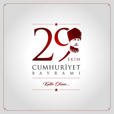 29 ekim cumhuriyet bayrami vektör illüstrasyonu. (29 Ekim, Cumhuriyet Günü Türkiye kutlama kartı.)