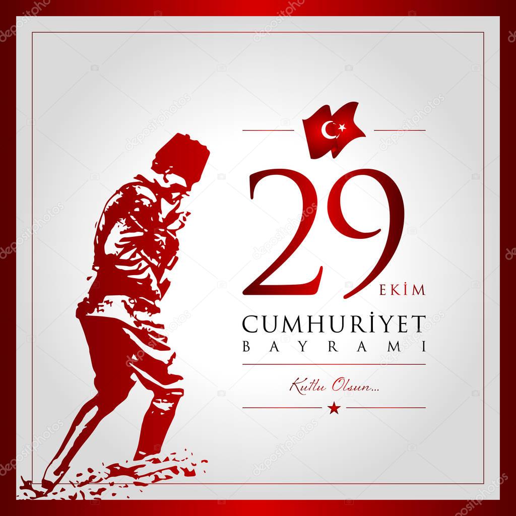 29 ekim cumhuriyet bayrami vector illustration. (29 October, Republic Day Turkey celebration card.)