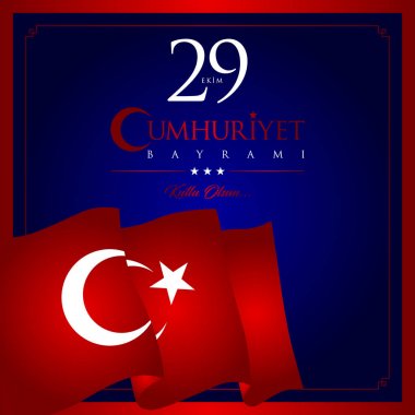 29 ekim cumhuriyet bayrami vektör illüstrasyonu. (29 Ekim, Cumhuriyet Günü Türkiye kutlama kartı.)