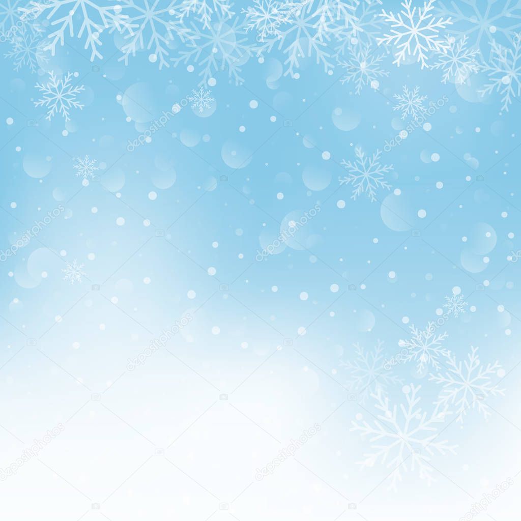 christmas snow and winter background vector illustration
