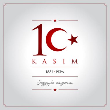 10 kasim vektör çizim. (10 Kasım, Mustafa Kemal Atatürk ölüm günü yıldönümü.)