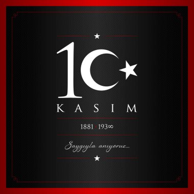 10 kasim vektör çizim. (10 Kasım, Mustafa Kemal Atatürk ölüm günü yıldönümü.)