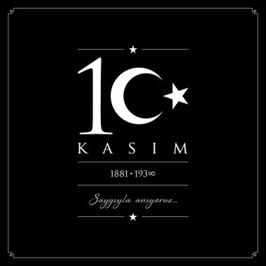 10 kasim vektör çizim. (10 Kasım, Mustafa Kemal Atatürk ölüm günü yıldönümü.)