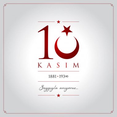 10 kasim vektör çizim. (10 Kasım, Mustafa Kemal Atatürk ölüm günü yıldönümü.)