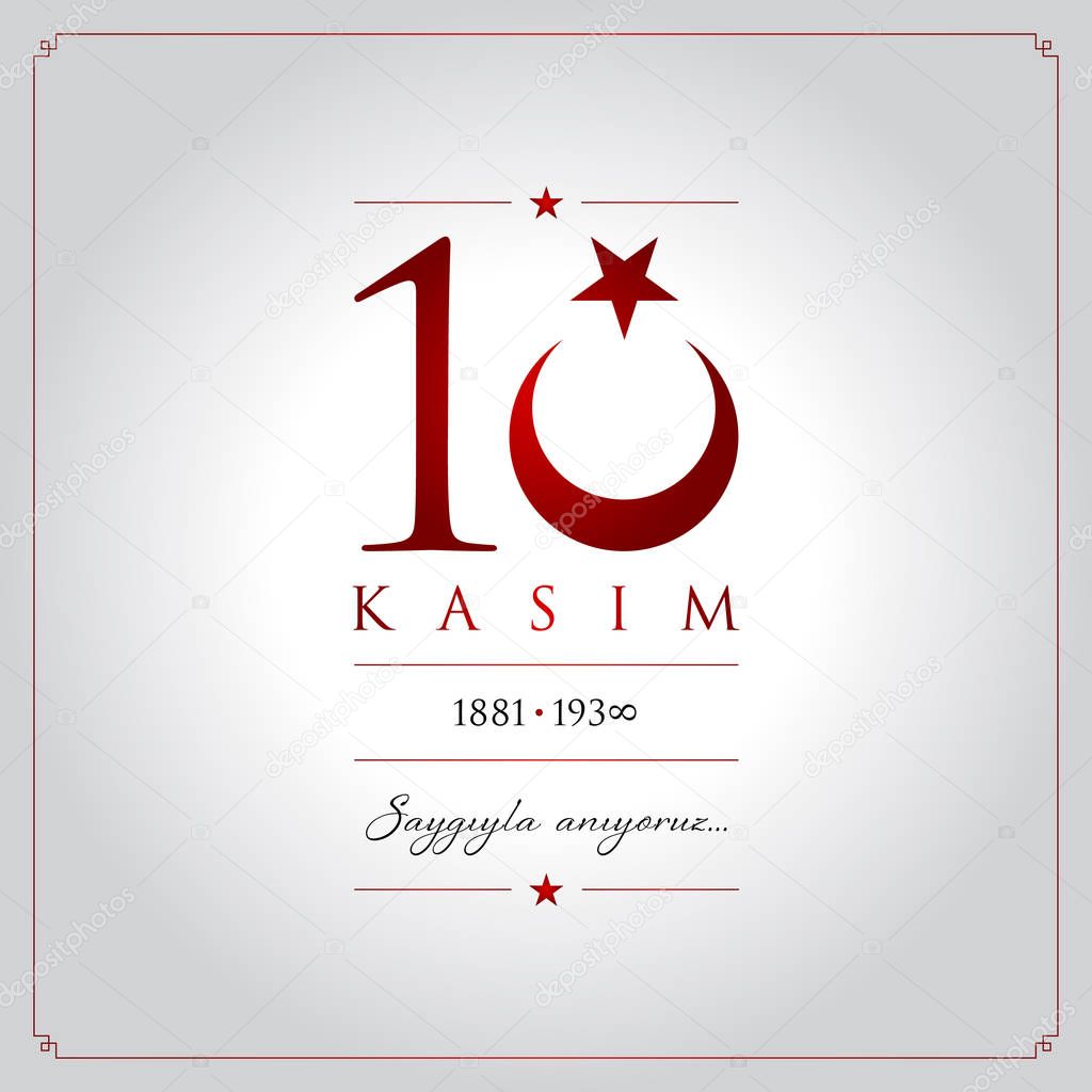 10 kasim vector illustration. (10 November, Mustafa Kemal Ataturk Death Day anniversary.)