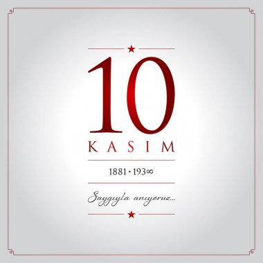 10 kasim vektör çizim. (10 Kasım, Mustafa Kemal Atatürk ölüm günü yıldönümü.)