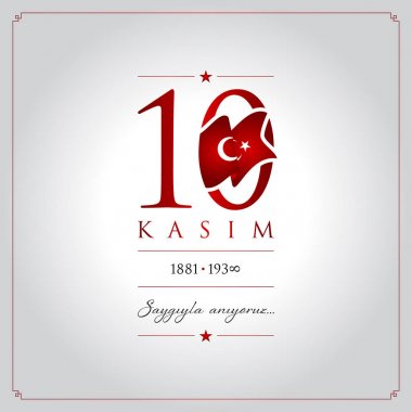 10 kasim vektör çizim. (10 Kasım, Mustafa Kemal Atatürk ölüm günü yıldönümü.)