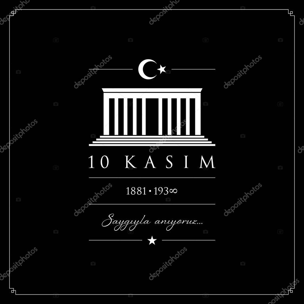 10 kasim vector illustration. (10 November, Mustafa Kemal Ataturk Death Day anniversary.)