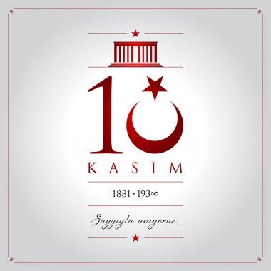 10 kasim vektör çizim. (10 Kasım, Mustafa Kemal Atatürk ölüm günü yıldönümü.)