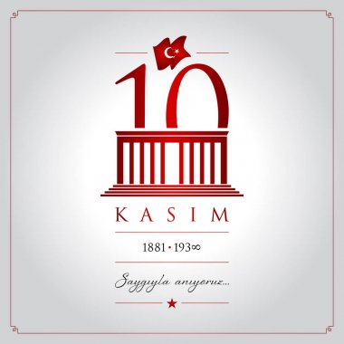 10 kasim vektör çizim. (10 Kasım, Mustafa Kemal Atatürk ölüm günü yıldönümü.)