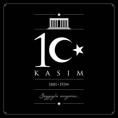 10 kasim vektör çizim. (10 Kasım, Mustafa Kemal Atatürk ölüm günü yıldönümü.)