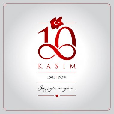 10 kasim vektör çizim. (10 Kasım, Mustafa Kemal Atatürk ölüm günü yıldönümü.)