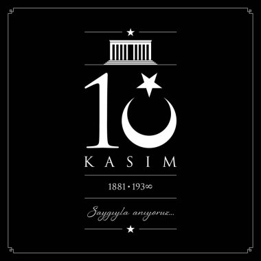 10 kasim vektör çizim. (10 Kasım, Mustafa Kemal Atatürk ölüm günü yıldönümü.)