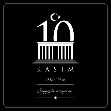 10 kasim vektör çizim. (10 Kasım, Mustafa Kemal Atatürk ölüm günü yıldönümü.)