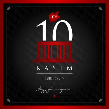 10 kasim vektör çizim. (10 Kasım, Mustafa Kemal Atatürk ölüm günü yıldönümü.)