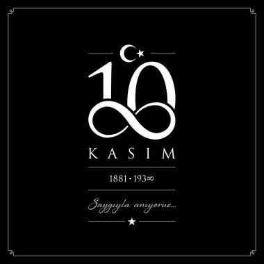 10 kasim vektör çizim. (10 Kasım, Mustafa Kemal Atatürk ölüm günü yıldönümü.)