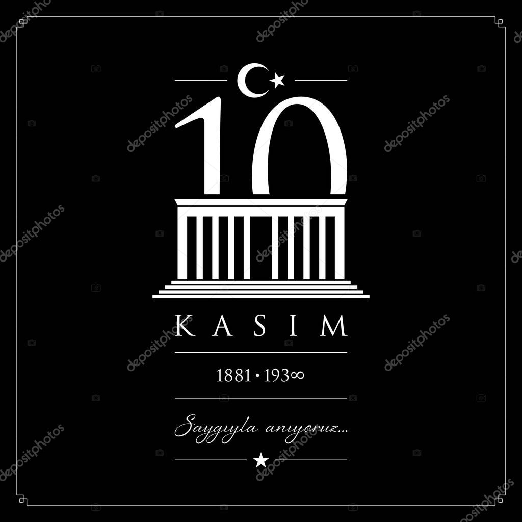 10 kasim vector illustration. (10 November, Mustafa Kemal Ataturk Death Day anniversary.)