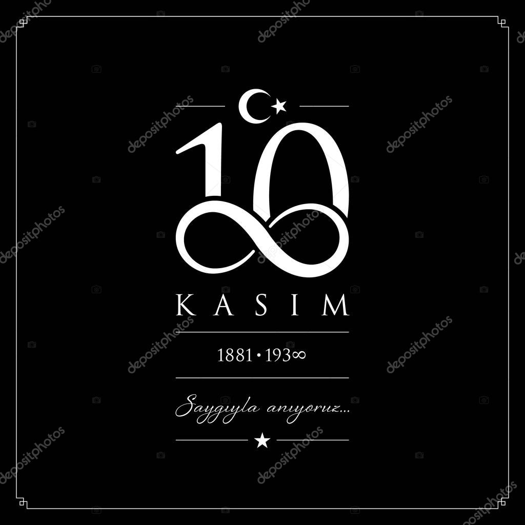 10 kasim vector illustration. (10 November, Mustafa Kemal Ataturk Death Day anniversary.)