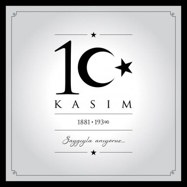 10 kasim vektör çizim. (10 Kasım, Mustafa Kemal Atatürk ölüm günü yıldönümü.)