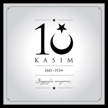 10 kasim vektör çizim. (10 Kasım, Mustafa Kemal Atatürk ölüm günü yıldönümü.)
