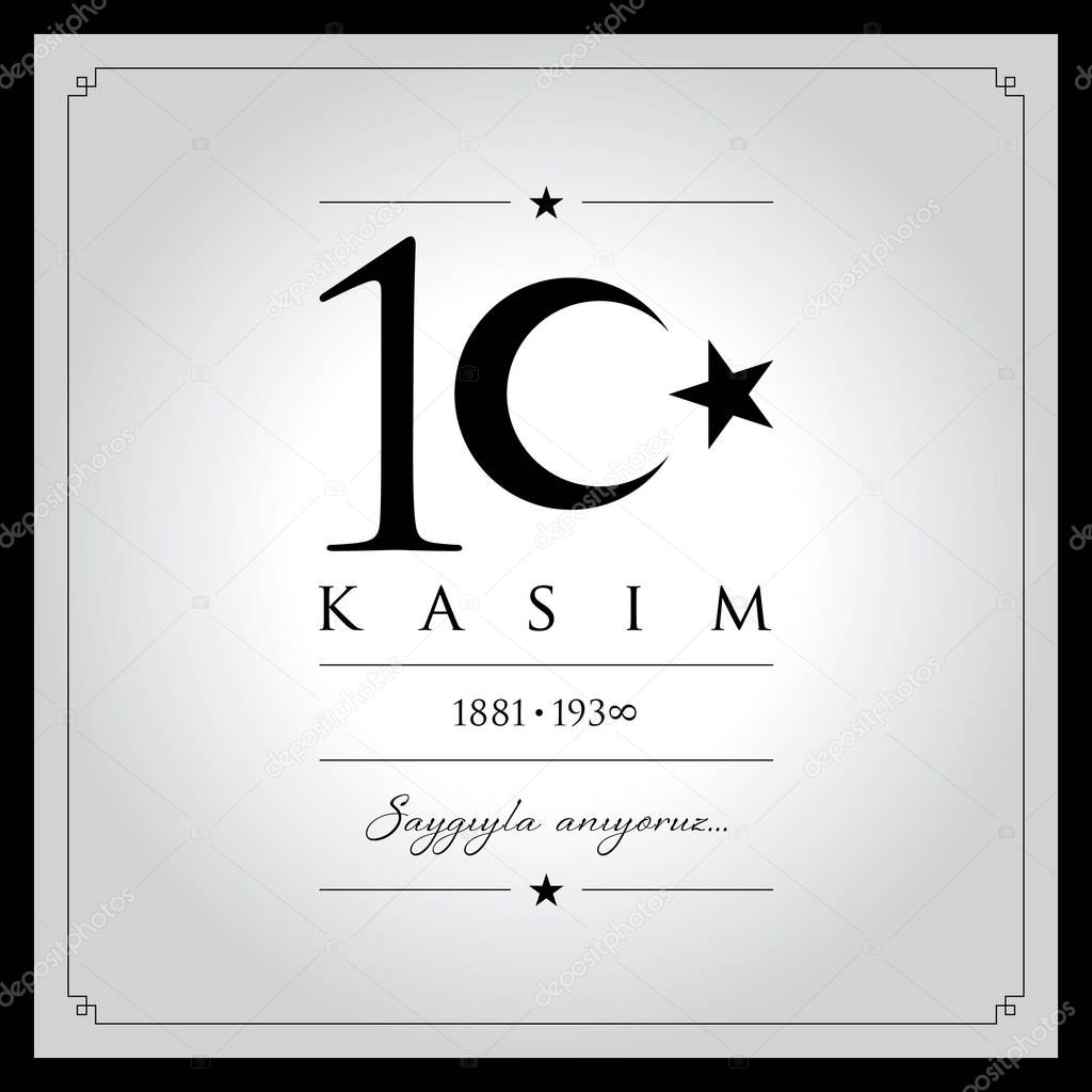 10 kasim vector illustration. (10 November, Mustafa Kemal Ataturk Death Day anniversary.)