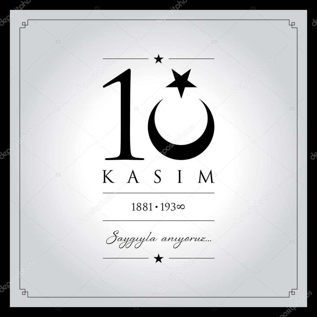 10 kasim vector illustration. (10 November, Mustafa Kemal Ataturk Death Day anniversary.)
