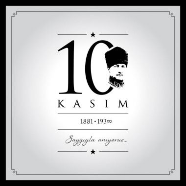 10 kasim vektör çizim. (10 Kasım, Mustafa Kemal Atatürk ölüm günü yıldönümü.)