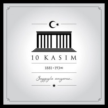 10 kasim vektör çizim. (10 Kasım, Mustafa Kemal Atatürk ölüm günü yıldönümü.)