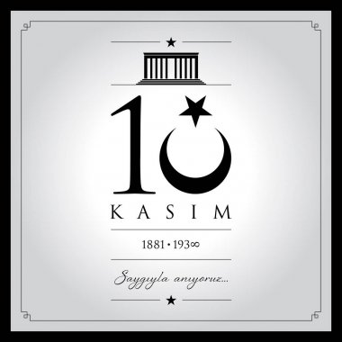 10 kasim vektör çizim. (10 Kasım, Mustafa Kemal Atatürk ölüm günü yıldönümü.)