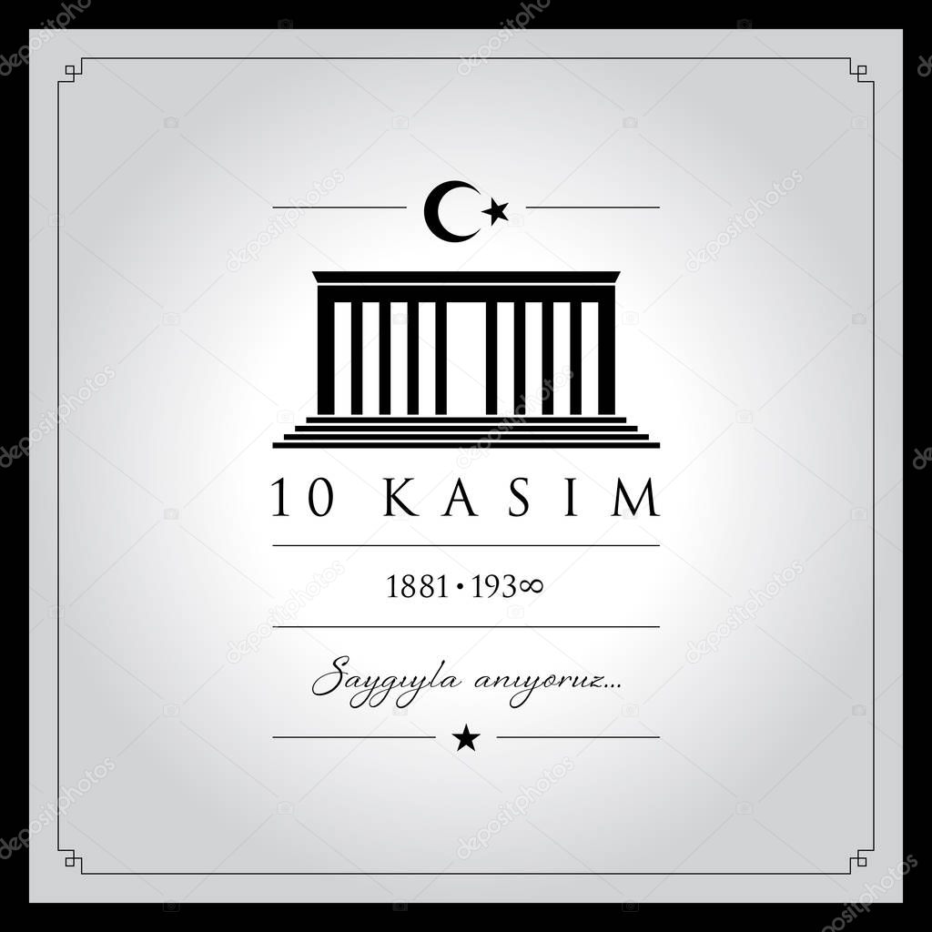 10 kasim vector illustration. (10 November, Mustafa Kemal Ataturk Death Day anniversary.)