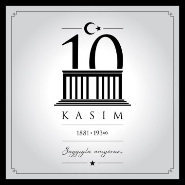 10 kasim vektör çizim. (10 Kasım, Mustafa Kemal Atatürk ölüm günü yıldönümü.)