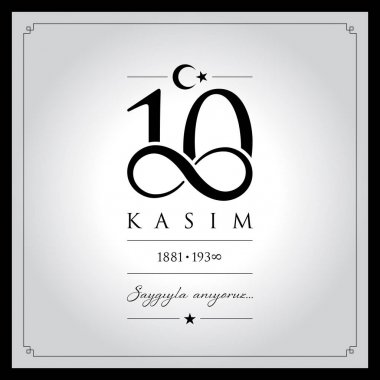 10 kasim vektör çizim. (10 Kasım, Mustafa Kemal Atatürk ölüm günü yıldönümü.)