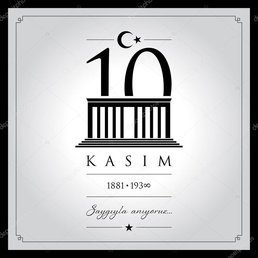 10 kasim vector illustration. (10 November, Mustafa Kemal Ataturk Death Day anniversary.)