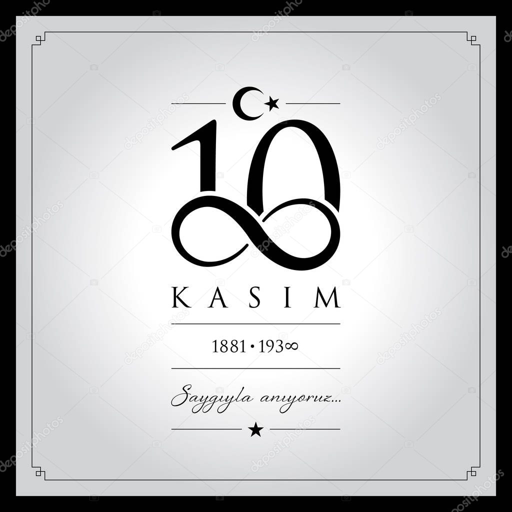 10 kasim vector illustration. (10 November, Mustafa Kemal Ataturk Death Day anniversary.)