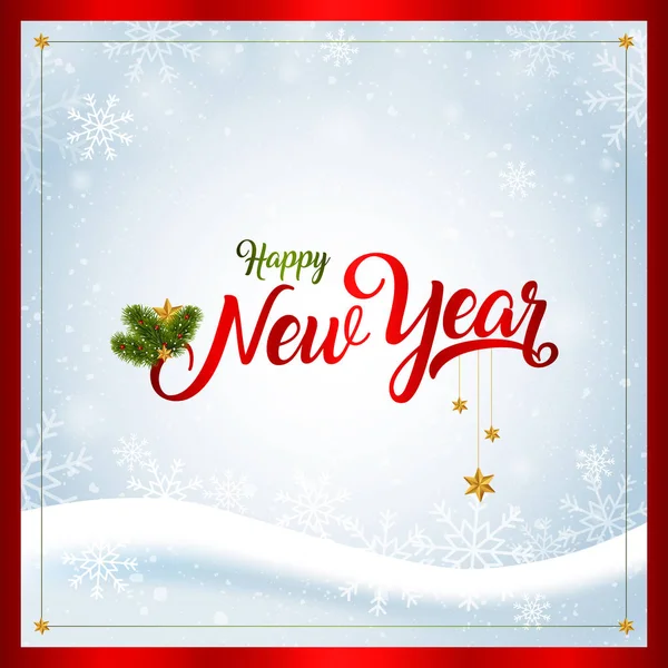 Šťastný Nový rok pozdrav karetní ilustrace — Stockový vektor