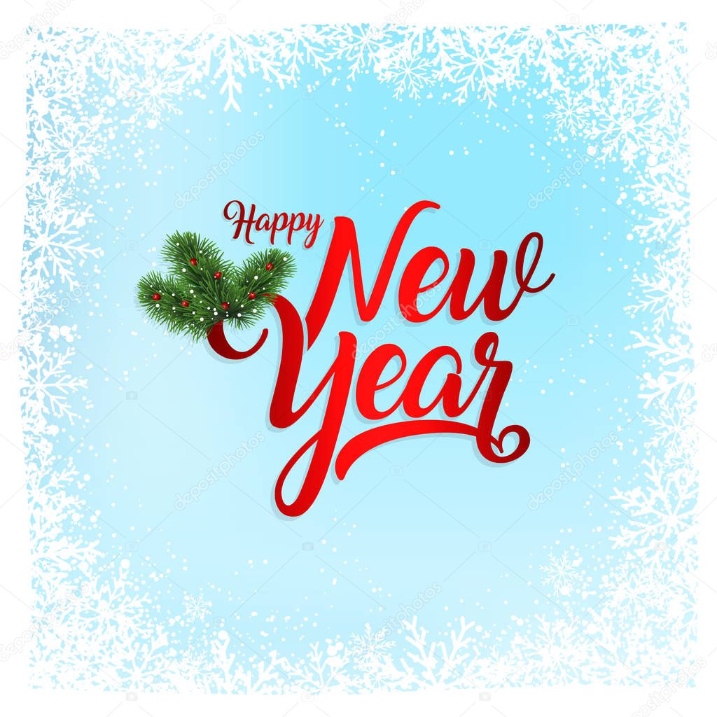 happy new year greeting card vector illustration