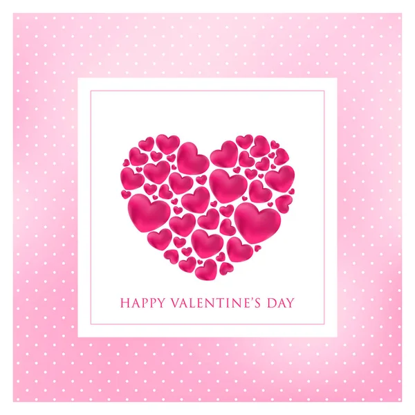 Feliz Día San Valentín Tarjeta Felicitación Vector Ilustración — Vector de stock