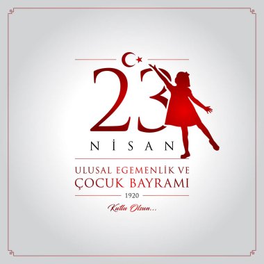 23 nisan cocuk bayrami vektör çizim. (23 Nisan Ulusal Egemenlik ve çocuk gün Türkiye'de kutlama kartı.)