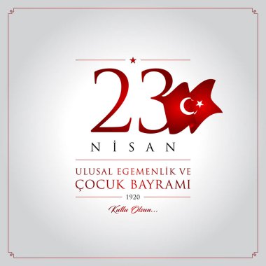 23 nisan cocuk bayrami vektör çizim. (23 Nisan Ulusal Egemenlik ve çocuk gün Türkiye'de kutlama kartı.)