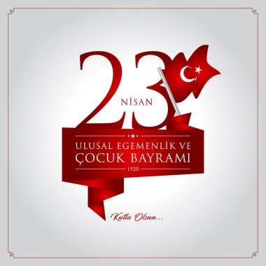 23 nisan cocuk bayrami vektör çizim. (23 Nisan Ulusal Egemenlik ve çocuk gün Türkiye'de kutlama kartı.)