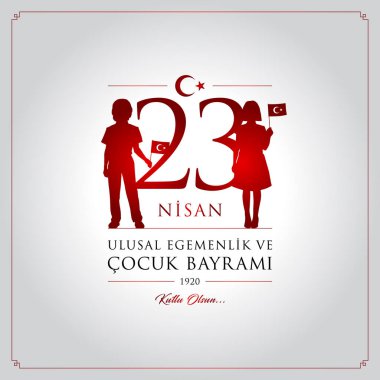 23 nisan cocuk bayrami vektör çizim. (23 Nisan Ulusal Egemenlik ve çocuk gün Türkiye'de kutlama kartı.)