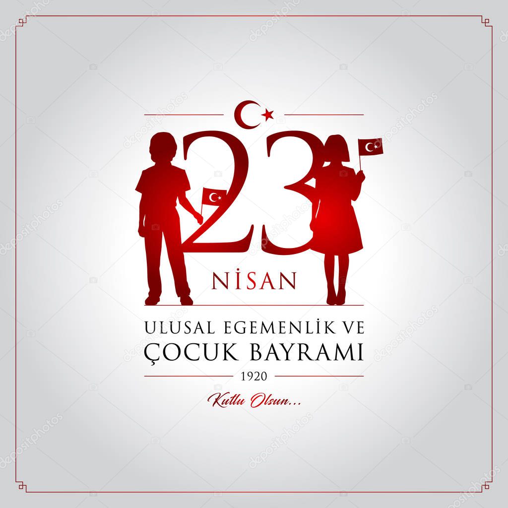23 nisan cocuk bayrami vector illustration. (23 April, National Sovereignty and Childrens Day Turkey celebration card.)