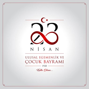 23 nisan cocuk bayrami vektör çizim. (23 Nisan Ulusal Egemenlik ve çocuk gün Türkiye'de kutlama kartı.)