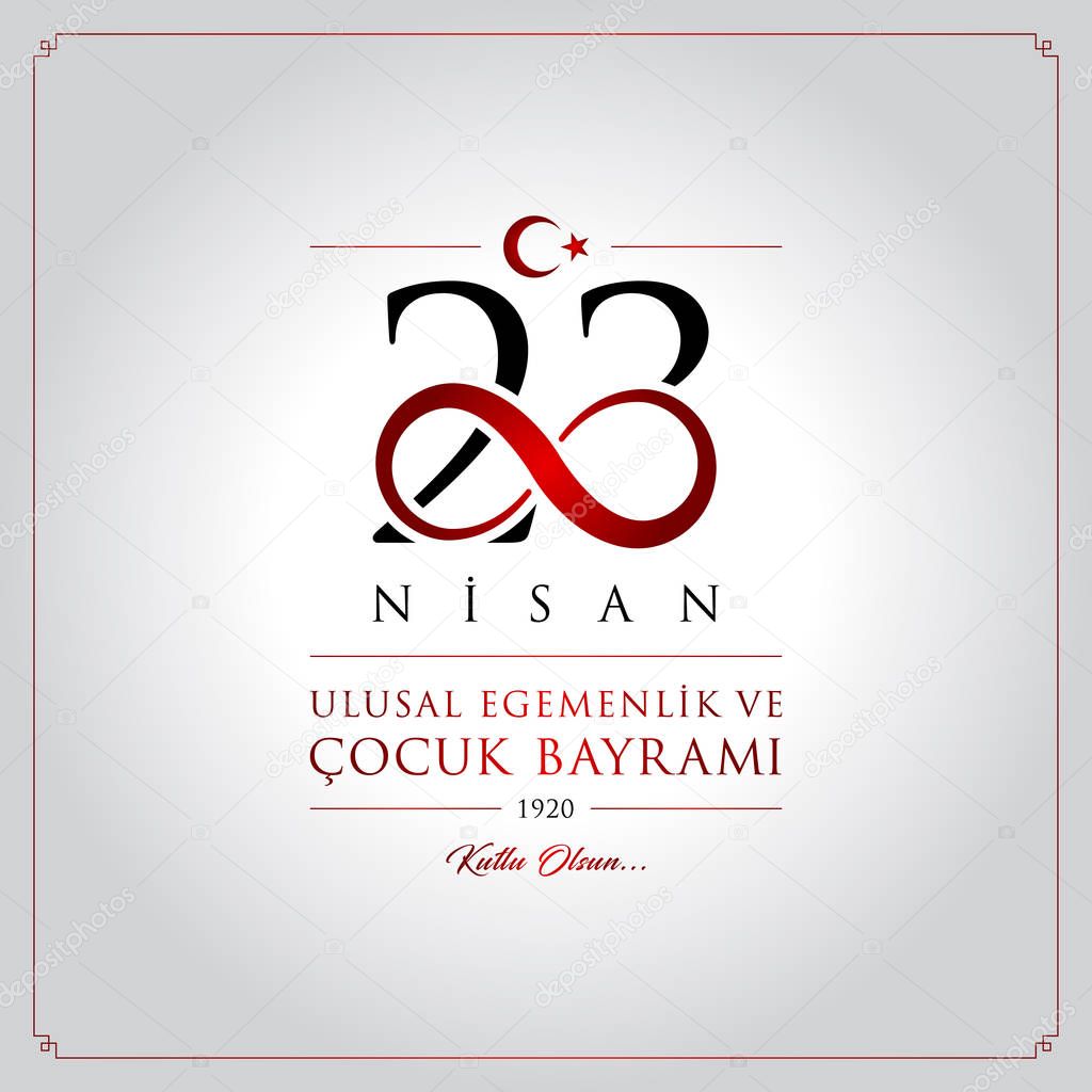 23 nisan cocuk bayrami vector illustration. (23 April, National Sovereignty and Childrens Day Turkey celebration card.)
