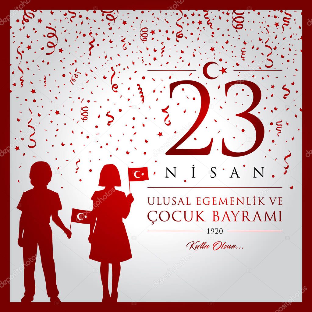 23 nisan cocuk bayrami vector illustration. (23 April, National Sovereignty and Childrens Day Turkey celebration card.)