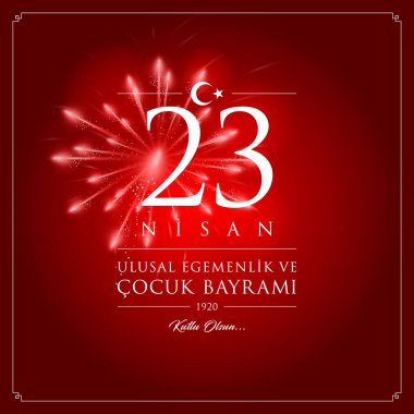 23 nisan cocuk bayrami vektör çizim. (23 Nisan Ulusal Egemenlik ve çocuk gün Türkiye'de kutlama kartı.)
