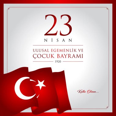 23 nisan cocuk bayrami vektör çizim. (23 Nisan Ulusal Egemenlik ve çocuk gün Türkiye'de kutlama kartı.)