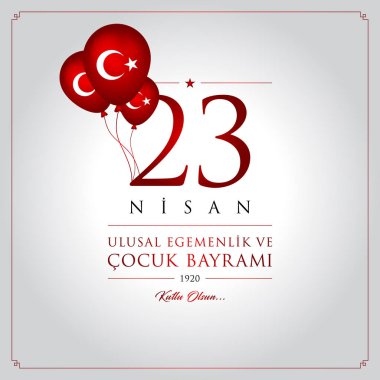 23 nisan cocuk bayrami vektör çizim. (23 Nisan Ulusal Egemenlik ve çocuk gün Türkiye'de kutlama kartı.)